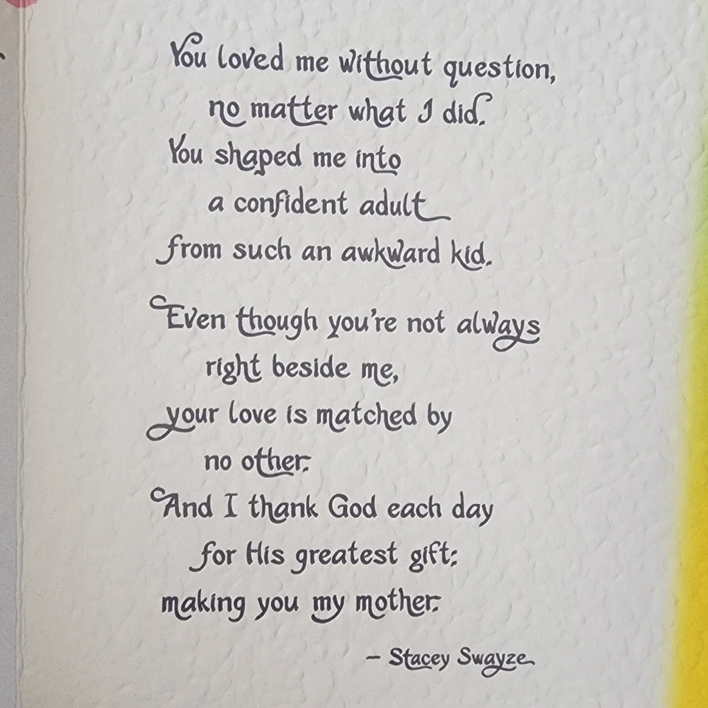 Blue Mountain Arts Mother Greeting Card Stacey Swayze Greatest Gift Poem New